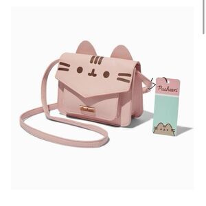 Pusheen Crossbody Bag Small Pink Cat Faux Leather Purse Claire’s Exclusive NWT